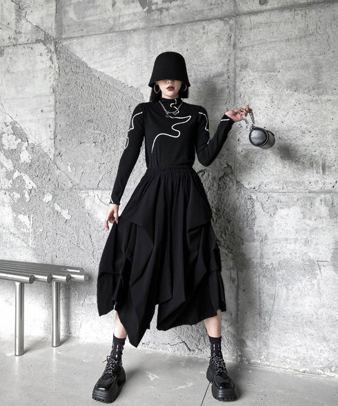 Draped Wide Pants